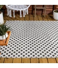 Rabat High-Low Pile Mini-Diamond Trellis White/Black 8 ft. x 10 ft. Indoor/Outdoor Area Rug