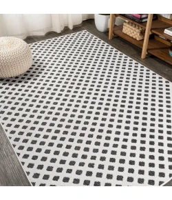 Jonathany South Beach SBH101B White/Black Area Rug 7 ft. 9 in. X 10 ft. Rectangle