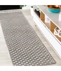 Rabat High-Low Pile Mini-Diamond Trellis Dark Gray/Ivory 2 ft. x 8 ft. Indoor/Outdoor Runner Rug
