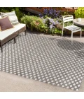 Rabat High-Low Pile Mini-Diamond Trellis Dark Gray/Ivory 8 ft. x 10 ft. Indoor/Outdoor Area Rug