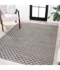 Rabat High-Low Pile Mini-Diamond Trellis Dark Gray/Ivory 8 ft. x 10 ft. Indoor/Outdoor Area Rug