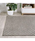 Rabat High-Low Pile Mini-Diamond Trellis Dark Gray/Ivory 8 ft. x 10 ft. Indoor/Outdoor Area Rug