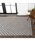 Rabat High-Low Pile Mini-Diamond Trellis Dark Gray/Ivory 8 ft. x 10 ft. Indoor/Outdoor Area Rug