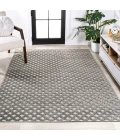 Rabat High-Low Pile Mini-Diamond Trellis Dark Gray/Ivory 8 ft. x 10 ft. Indoor/Outdoor Area Rug
