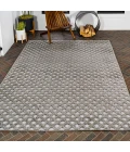 Rabat High-Low Pile Mini-Diamond Trellis Dark Gray/Ivory 8 ft. x 10 ft. Indoor/Outdoor Area Rug