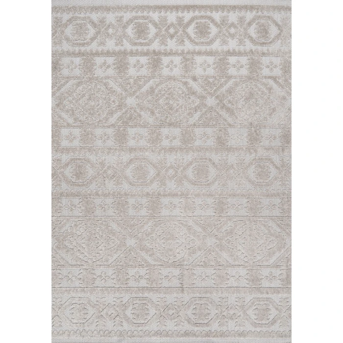 Citta High-Low Pile Mediterranean Tile Beige 3 ft. x 5 ft. Indoor/Outdoor Area Rug