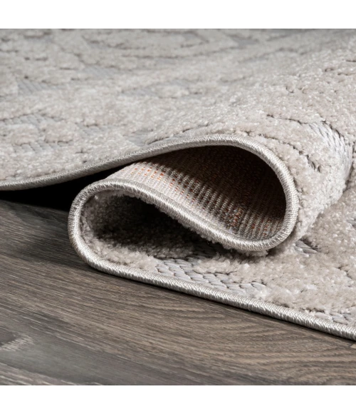 Citta High-Low Pile Mediterranean Tile Beige 2 ft. x 8 ft. Indoor/Outdoor Runner Rug