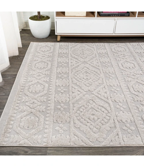 Citta High-Low Pile Mediterranean Tile Beige 8 ft. x 10 ft. Indoor/Outdoor Area Rug