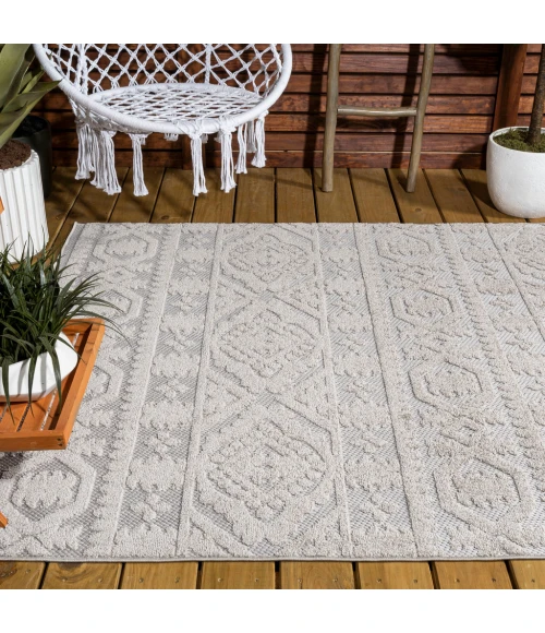 Citta High-Low Pile Mediterranean Tile Beige 8 ft. x 10 ft. Indoor/Outdoor Area Rug