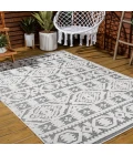 Citta High-Low Pile Mediterranean Tile White/Black 8 ft. x 10 ft. Indoor/Outdoor Area Rug