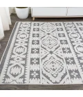 Citta High-Low Pile Mediterranean Tile White/Black 8 ft. x 10 ft. Indoor/Outdoor Area Rug