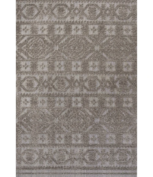 Citta High-Low Pile Mediterranean Tile Dark Gray/Ivory 4 ft. x 6 ft. Indoor/Outdoor Area Rug
