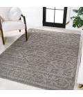 Citta High-Low Pile Mediterranean Tile Dark Gray/Ivory 4 ft. x 6 ft. Indoor/Outdoor Area Rug