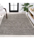 Citta High-Low Pile Mediterranean Tile Dark Gray/Ivory 4 ft. x 6 ft. Indoor/Outdoor Area Rug