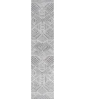 Jordan High-Low Pile Art Deco Geometric White/Black 2 ft. x 8 ft. Indoor/Outdoor Runner Rug