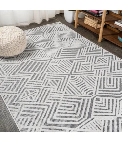 Jonathany South Beach SBH103A White/Black Area Rug 7 ft. 9 in. X 10 ft. Rectangle