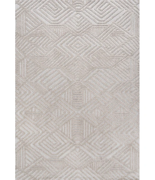 Jordan High-Low Pile Art Deco Geometric Beige 8 ft. x 10 ft. Indoor/Outdoor Area Rug