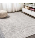 Jordan High-Low Pile Art Deco Geometric Beige 8 ft. x 10 ft. Indoor/Outdoor Area Rug