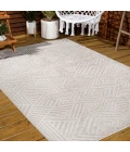 Jordan High-Low Pile Art Deco Geometric Beige 8 ft. x 10 ft. Indoor/Outdoor Area Rug