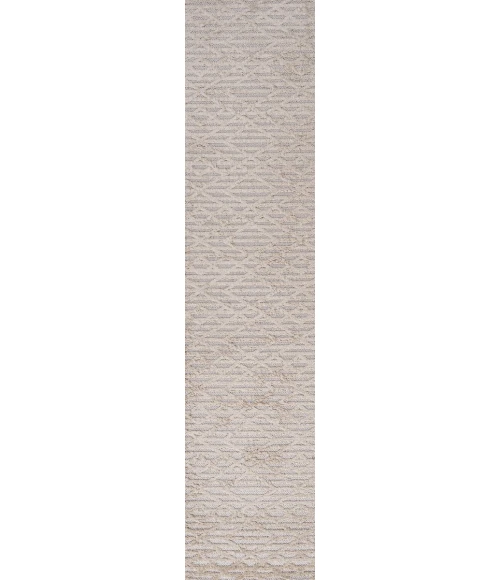 Ararat High-Low Pile Moroccan Diamond Modern Beige 2 ft. x 8 ft. Indoor/Outdoor Runner Rug
