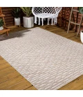 Ararat High-Low Pile Moroccan Diamond Modern Beige 8 ft. x 10 ft. Indoor/Outdoor Area Rug