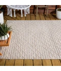 Ararat High-Low Pile Moroccan Diamond Modern Beige 8 ft. x 10 ft. Indoor/Outdoor Area Rug