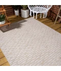 Ararat High-Low Pile Moroccan Diamond Modern Beige 8 ft. x 10 ft. Indoor/Outdoor Area Rug