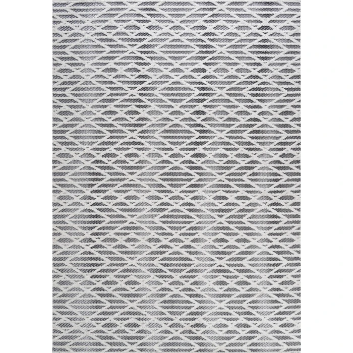 Ararat High-Low Pile Moroccan Diamond Modern Black/Ivory 4 ft. x 6 ft. Indoor/Outdoor Area Rug