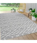 Ararat High-Low Pile Moroccan Diamond Modern Black/Ivory 8 ft. x 10 ft. Indoor/Outdoor Area Rug