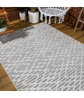Ararat High-Low Pile Moroccan Diamond Modern Black/Ivory 8 ft. x 10 ft. Indoor/Outdoor Area Rug