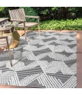 Jazz High-Low Pile Art Deco Geometric Black/Ivory 4 ft. x 6 ft. Indoor/Outdoor Area Rug