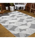 Jazz High-Low Pile Art Deco Geometric Black/Ivory 4 ft. x 6 ft. Indoor/Outdoor Area Rug