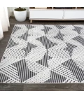 Jazz High-Low Pile Art Deco Geometric Black/Ivory 4 ft. x 6 ft. Indoor/Outdoor Area Rug