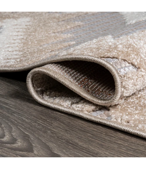 Sumak High-Low Pile Neutral Diamond Kilim Beige/Gray 2 ft. x 8 ft. Indoor/Outdoor Runner Rug