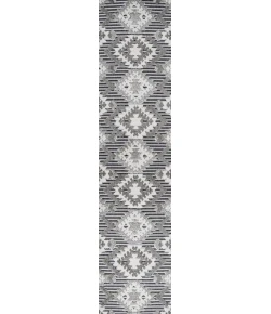 Jonathany South Beach SBH107B Gray/White/Black Area Rug 2 ft. X 10 ft. Runner