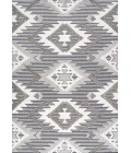 Sumak High-Low Pile Neutral Diamond Kilim Gray/White/Black 8 ft. x 10 ft. Indoor/Outdoor Area Rug