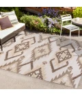 Sumak High-Low Pile Neutral Diamond Kilim Brown/Ivory 5 ft. x 8 ft. Indoor/Outdoor Area Rug