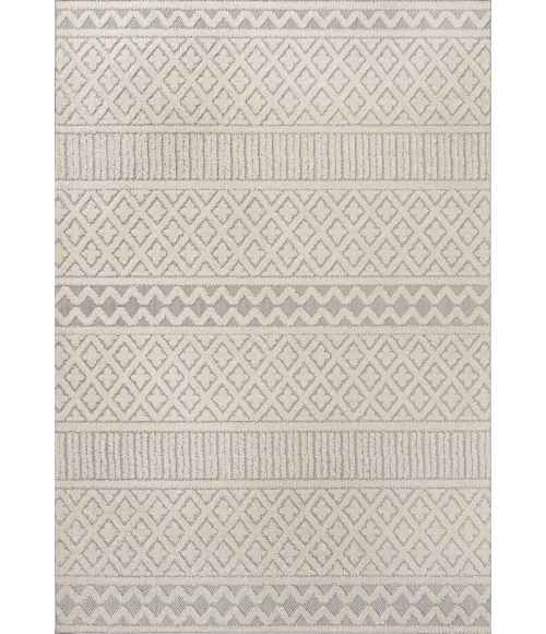 Ormond High-Low Modern Trellis Geometric Cream/Gray 4 ft. x 6 ft. Indoor/Outdoor Area Rug