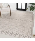 Ormond High-Low Modern Trellis Geometric Cream/Gray 4 ft. x 6 ft. Indoor/Outdoor Area Rug