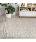 Ormond High-Low Modern Trellis Geometric Cream/Gray 4 ft. x 6 ft. Indoor/Outdoor Area Rug