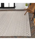 Ormond High-Low Modern Trellis Geometric Cream/Gray 4 ft. x 6 ft. Indoor/Outdoor Area Rug