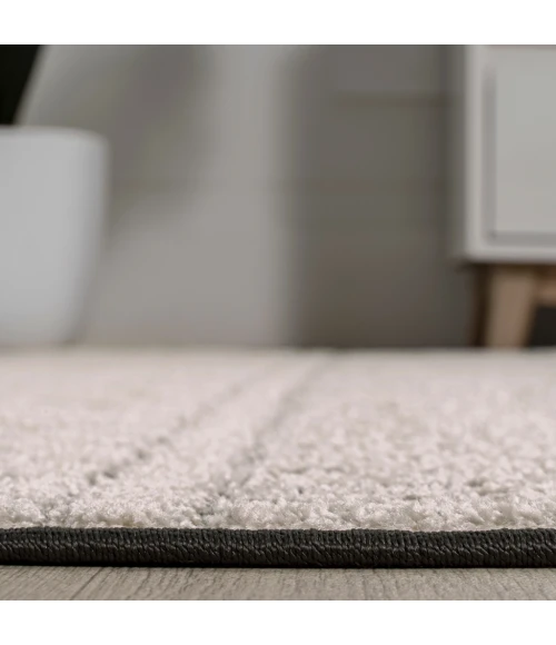 Ormond High-Low Modern Trellis Geometric Cream/Black 2 ft. x 8 ft. Indoor/Outdoor Runner Rug