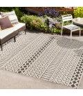 Ormond High-Low Modern Trellis Geometric Cream/Black 4 ft. x 6 ft. Indoor/Outdoor Area Rug