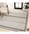 Ormond High-Low Modern Trellis Geometric Cream/Black 4 ft. x 6 ft. Indoor/Outdoor Area Rug