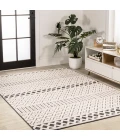 Ormond High-Low Modern Trellis Geometric Cream/Black 4 ft. x 6 ft. Indoor/Outdoor Area Rug
