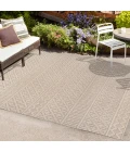 Ormond High-Low Modern Trellis Geometric Beige/Gray 5 ft. x 8 ft. Indoor/Outdoor Area Rug