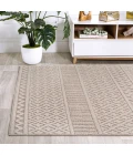 Ormond High-Low Modern Trellis Geometric Beige/Gray 5 ft. x 8 ft. Indoor/Outdoor Area Rug
