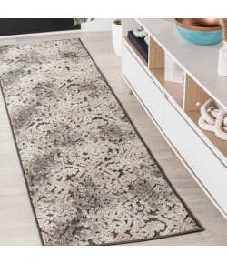 Jonathany South Beach SBH110A Cream/Beige/Dark Gray Area Rug 2 ft. X 8 ft. Runner