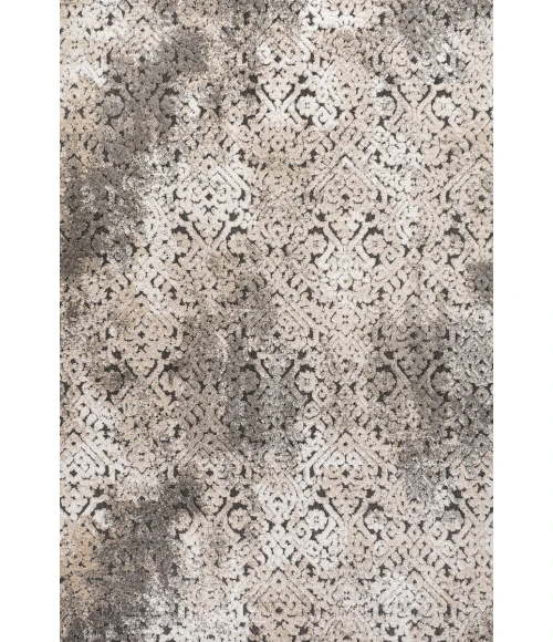 Duenas High-Low Shabby Damask Cream/Beige/Dark Gray 3 ft. x 5 ft. Indoor/Outdoor Area Rug