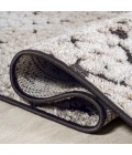 Duenas High-Low Shabby Damask Cream/Beige/Dark Gray 2 ft. x 8 ft. Indoor/Outdoor Runner Rug